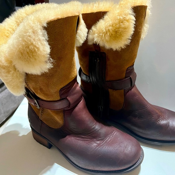 UGG PERNILLE CHESTNUT BOOTS size 7-excellent condition - Picture 2 of 9